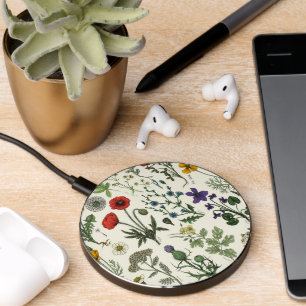 Wildflowers collage wireless charger 