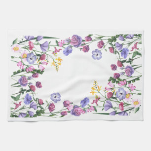 Wildflowers Colorful Cheerful Garden Flowers Kitchen Towel