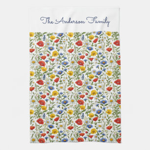 Wildflowers Colorful Pretty Tea Towel