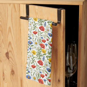 Wildflowers Colorful Pretty Tea Towel