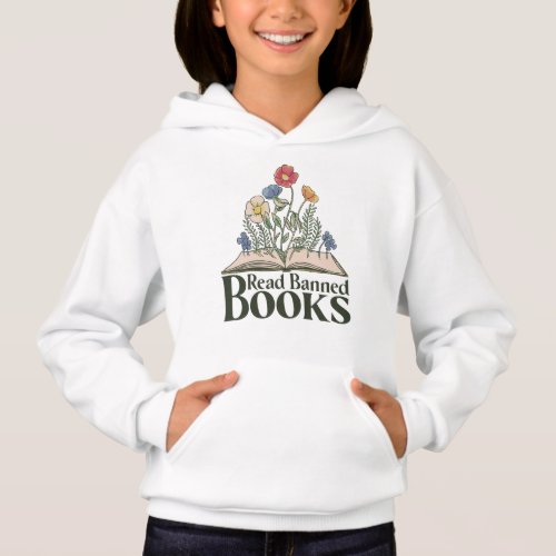 Wildflowers coming out of book design hoodie