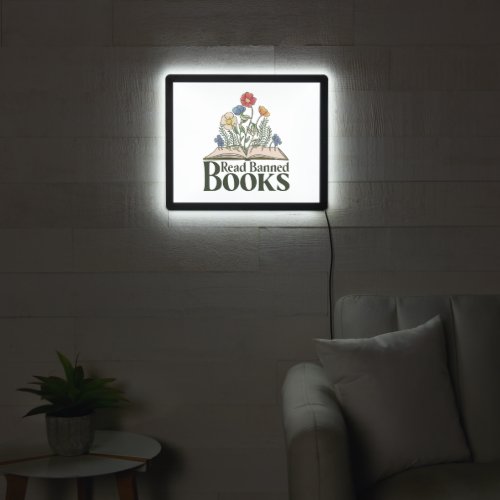 Wildflowers coming out of book design LED sign