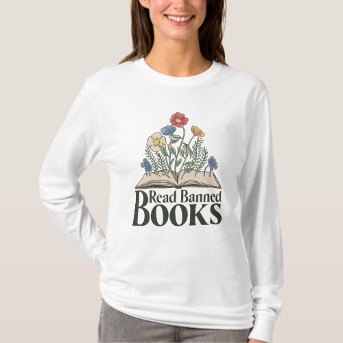 Wildflowers coming out of book t_shirt design