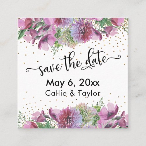 Wildflowers Confetti Save the Date Details Insert