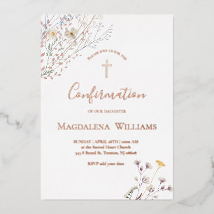 wildflowers   Confirmation Invitation Foil Invitation