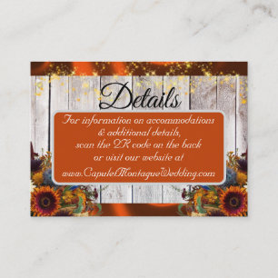 Wildflowers, Copper Ribbon & Lights, QR Code Enclosure Card