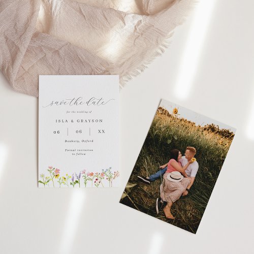 Wildflowers Cottagecore Photo Wedding  Save The Date