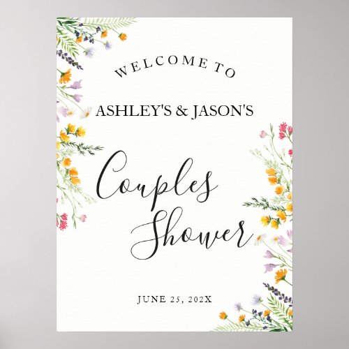 Wildflowers Couples Shower welcome sign