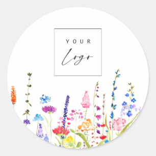 Wildflowers Custom Logo Color Classic Round Sticker