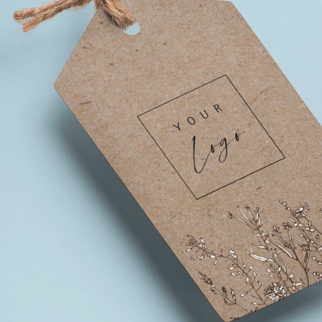 Wildflowers Custom Logo Kraft Hang Tags W/String (Creator Uploaded)