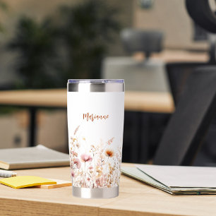 Wildflowers custom name script insulated tumbler