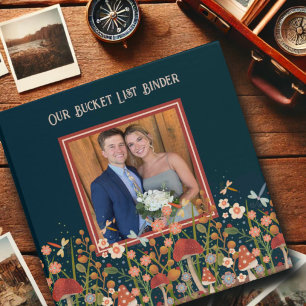 Wildflowers Custom Photo Name Date Bucket List 3 Ring Binder