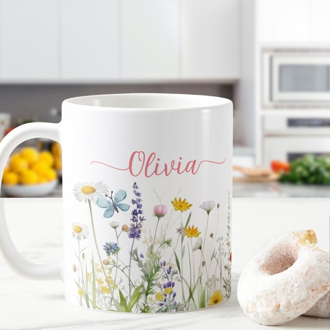 Wildflowers Custom script name Coffee Mug (Creator Uploaded)