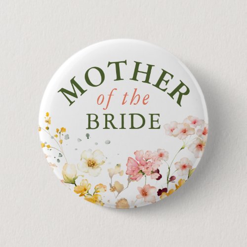 Wildflowers Cute Colorful Any Party  Button