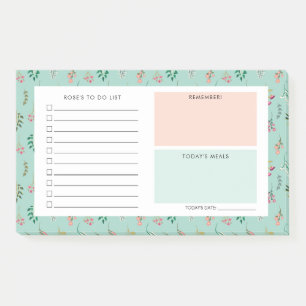 Wildflowers - Daily Organizer - Custom Name Post-it Notes
