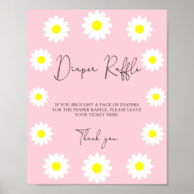 Wildflowers Daisies - Diaper raffle Poster (Front)