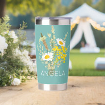 Wildflowers Daisies Floral Bouquet Custom Name