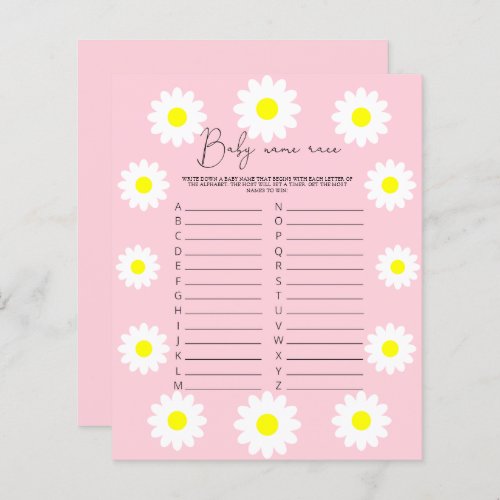 Wildflowers Daisy _ Baby name race game