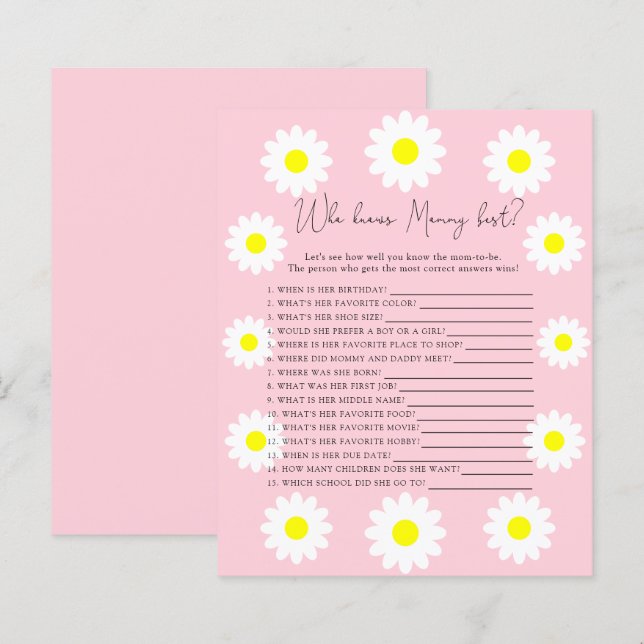 Wildflowers Daisy - Who knows MOMMY best (Front/Back)