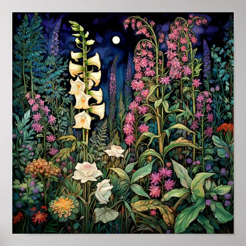 Wildflowers Dark Art Print 