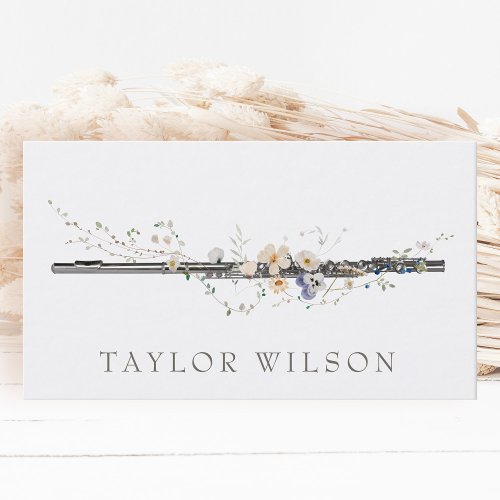 wildflowers design flute teacher business card