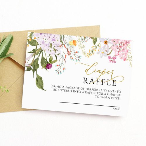 Wildflowers Diaper Raffle Card