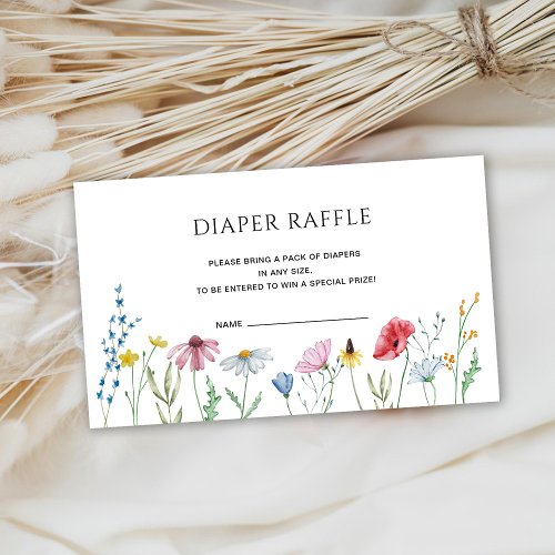 Wildflowers Diaper Raffle Enclosure Card