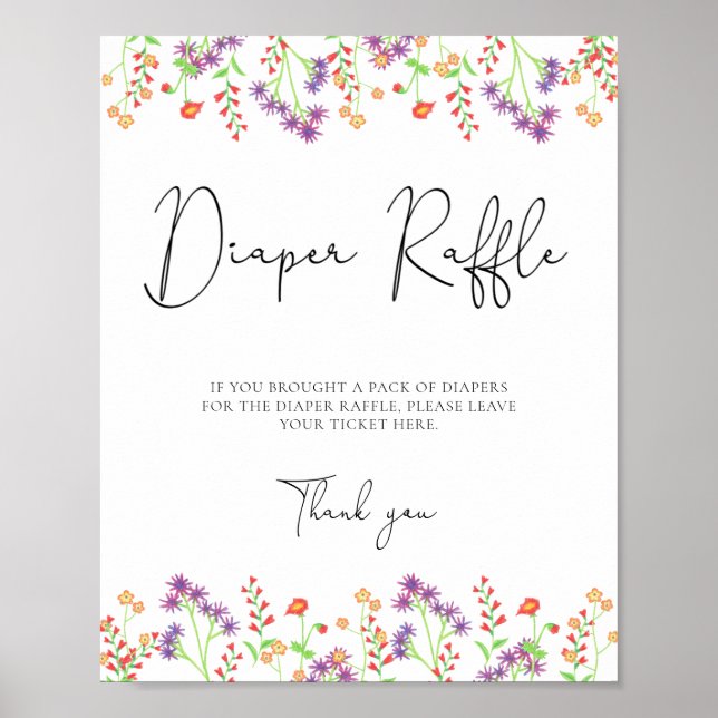 Wildflowers diaper raffle poster (Front)