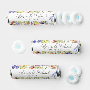 Wildflowers Dragonfly Personalized Names Wedding Breath Savers® Mints