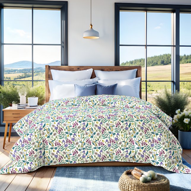 Wildflowers Duvet Cover (Wildflower Cream Duvet Cover)