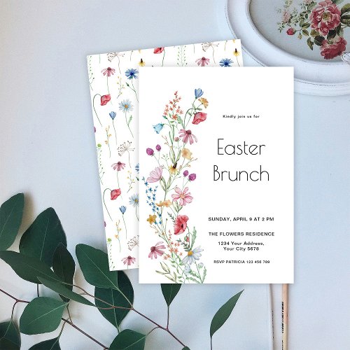 Wildflowers Easter Brunch Invitation