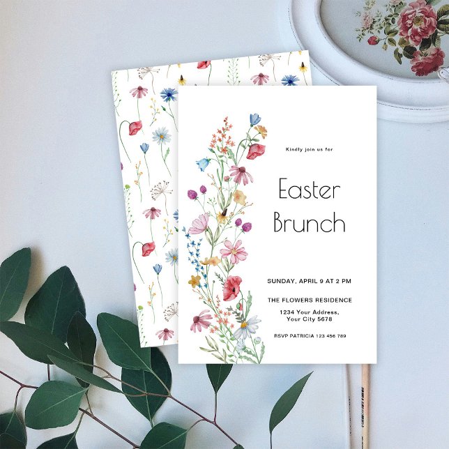 Wildflowers Easter Brunch Invitation (Creator Uploaded)