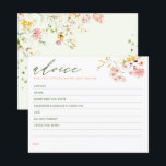 Wildflowers Elegant Advice Card<br><div class="desc">Advice bridal shower card</div>