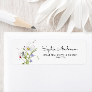 Wildflowers Elegant Baby Shower Address Label