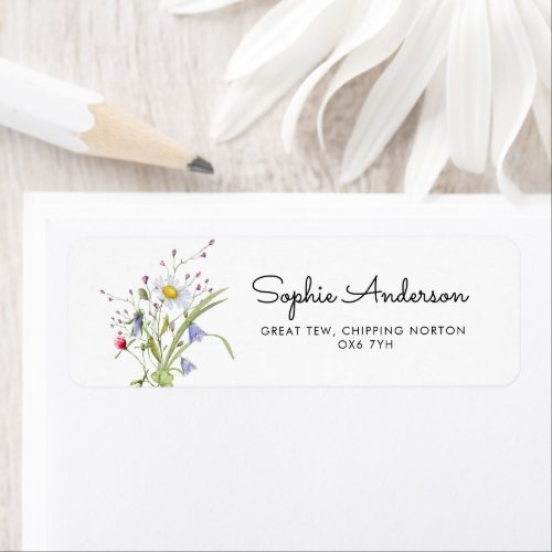 Wildflowers Elegant  Baby Shower Address Label