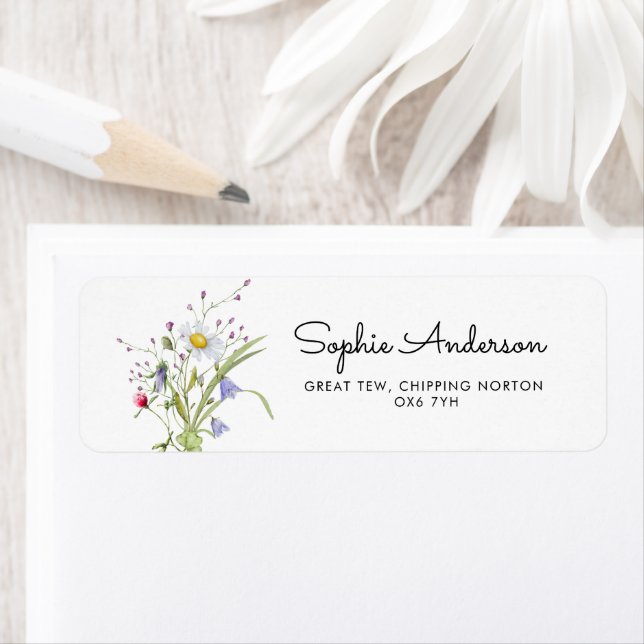 Wildflowers Elegant  Baby Shower Address Label (Insitu)