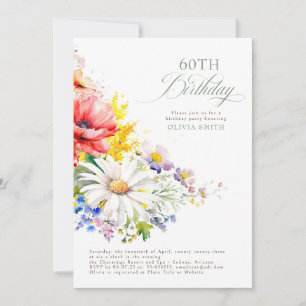 Wildflowers Elegant Birthday Party Invitation