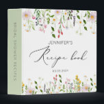 Wildflowers elegant bridal shower recipe book 3 ring binder<br><div class="desc">Wildflowers elegant bridal shower recipe book 3 ring binder.
Matching items available.</div>