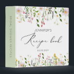 Wildflowers elegant bridal shower recipe book 3 ring binder<br><div class="desc">Wildflowers elegant bridal shower recipe book 3 ring binder.
Matching items available.</div>