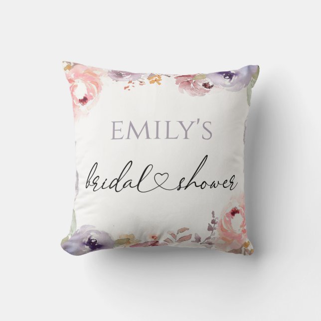 Wildflowers Elegant bridal shower  Throw Pillow (Front)
