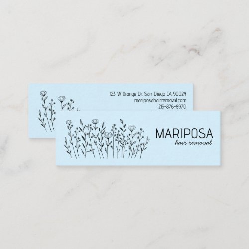 Wildflowers Elegant Line Art Custom Social Icons Mini Business Card