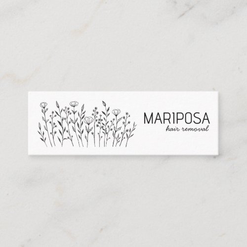 Wildflowers Elegant Line Art Custom Social Icons Mini Business Card