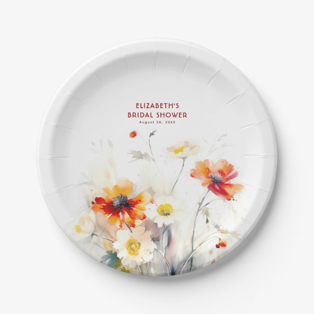 Wildflowers Elegant Paper Plates (Front)