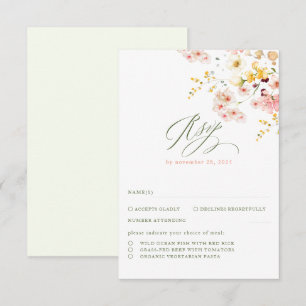 Wildflowers Elegant Wedding RSVP Card