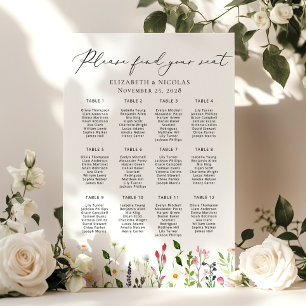 Wildflowers Elegant Wedding Seating Chart