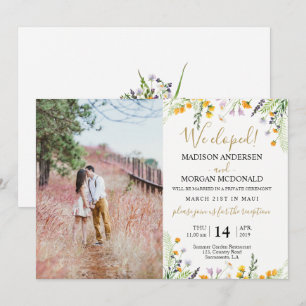 Wildflowers Elopement reception Photo invitation