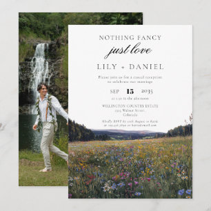 Wildflowers Elopement  Wedding Reception Photo Invitation