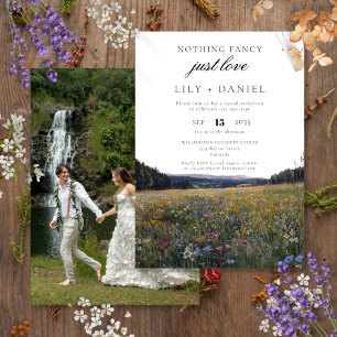 Wildflowers Elopement  Wedding Reception Photo Invitation