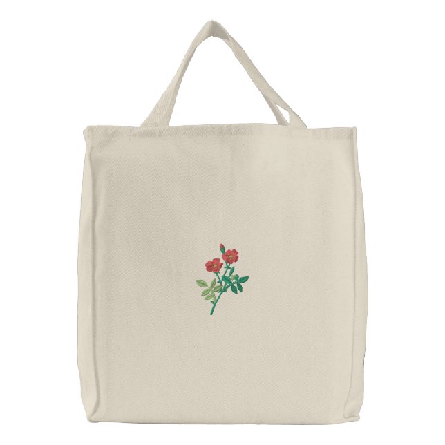 Wildflowers Embroidered Tote Bag (Front)
