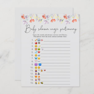 Wildflowers Emoji picture game baby shower